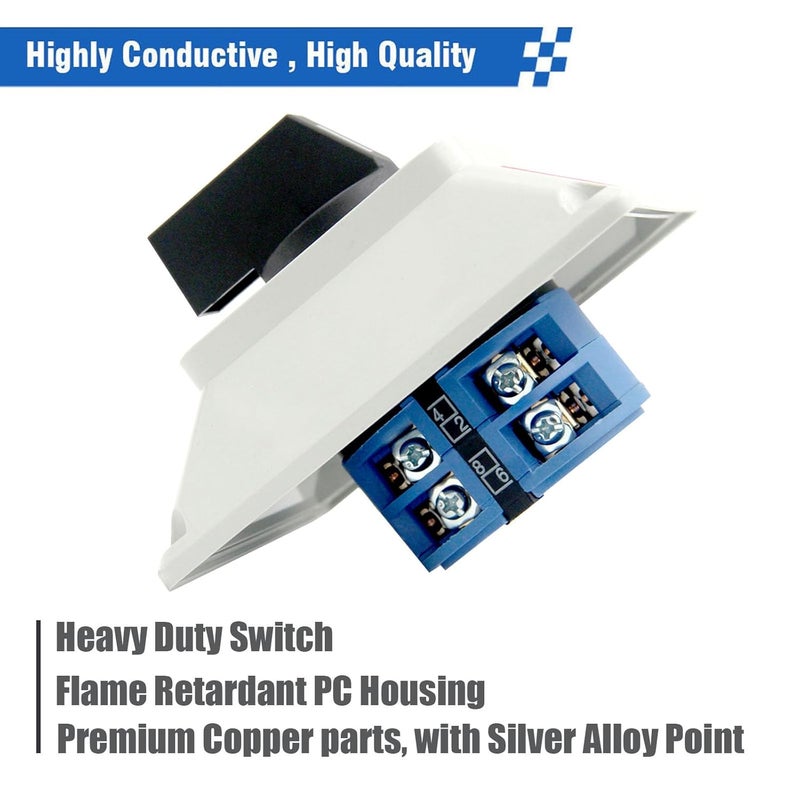 Keymoo 40A Rotary Changeover Switch with Box, 660V 3 Position 2 Phase 8 Terminals, 2-Way 2NO 2NC Universal Selector Switch with Yellow Fork Terminals IP65 CE 26-40/D202.2D - Image 5